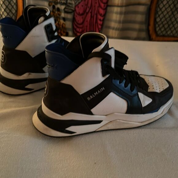 BALMAIN Leather High Trainers - US Men’s Size 10.5 - EU 44 Men’s Size - Picture 12 of 12